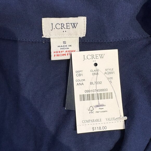 J. Crew Factory Long-Sleeve Knit Pajama Top Navy Blue Women's Size M NWT! - Picture 4 of 6